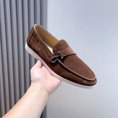 Loro Piana Suede Moccasin Shoes