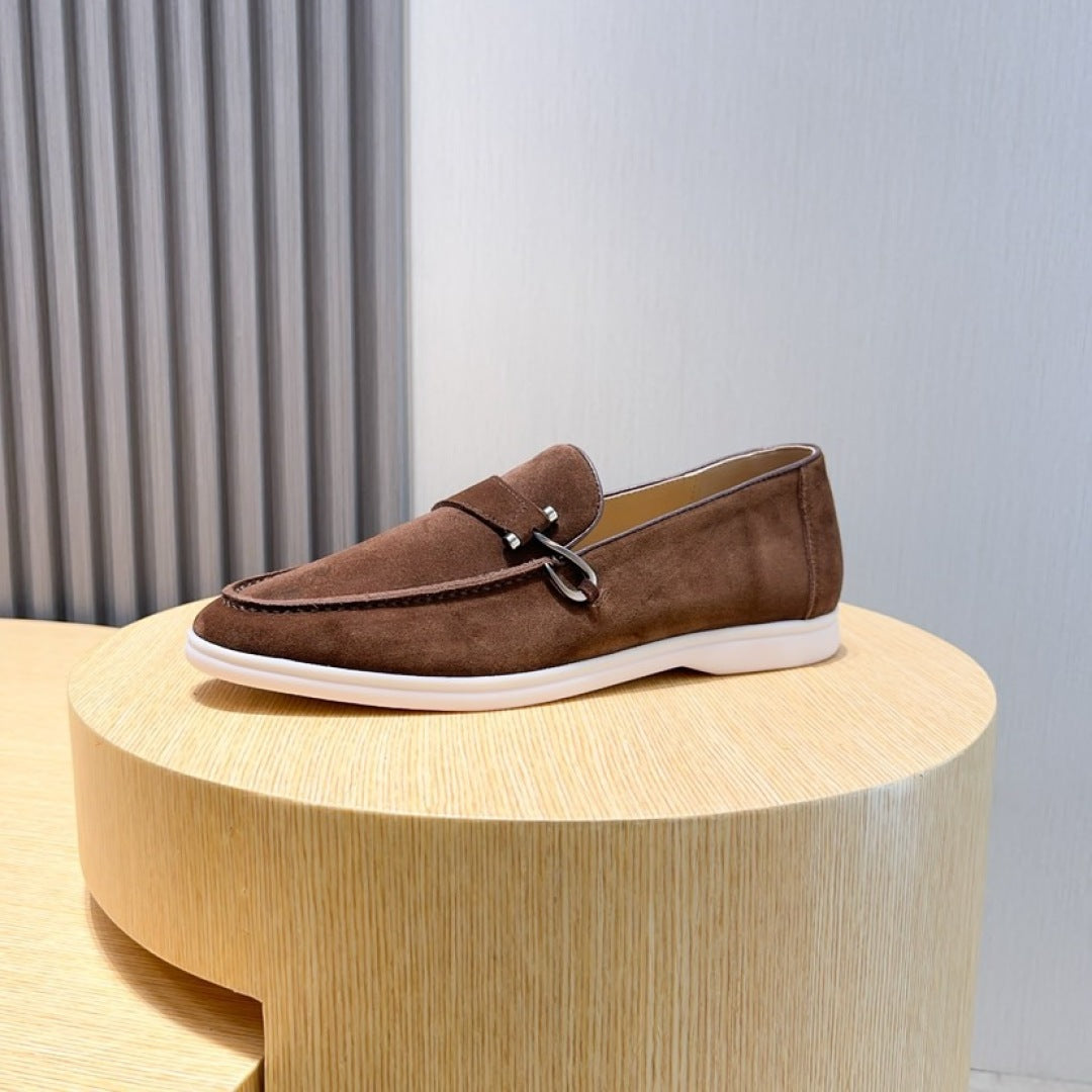 Loro Piana Suede Moccasin Shoes