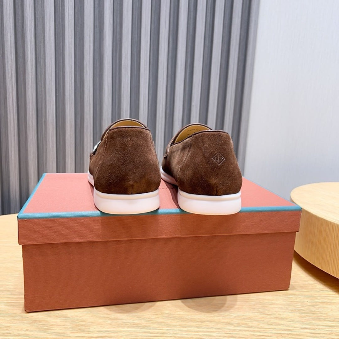 Loro Piana Suede Moccasin Shoes