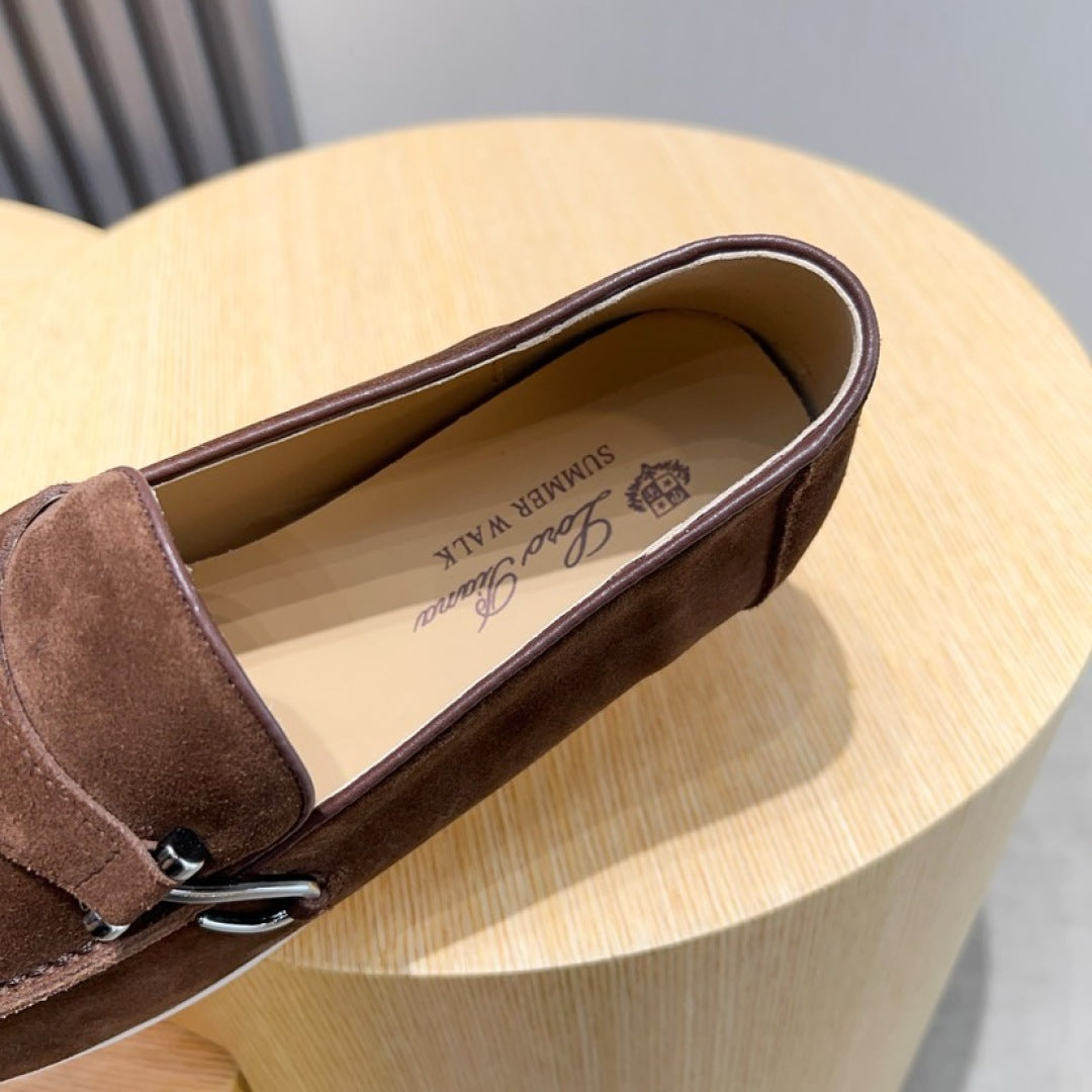 Loro Piana Suede Moccasin Shoes