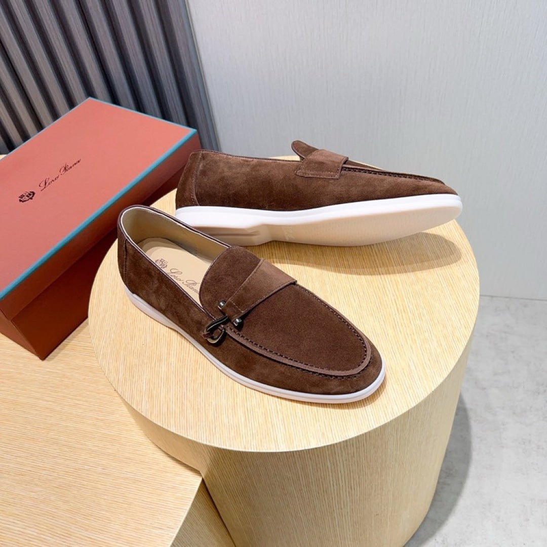 Loro Piana Suede Moccasin Shoes