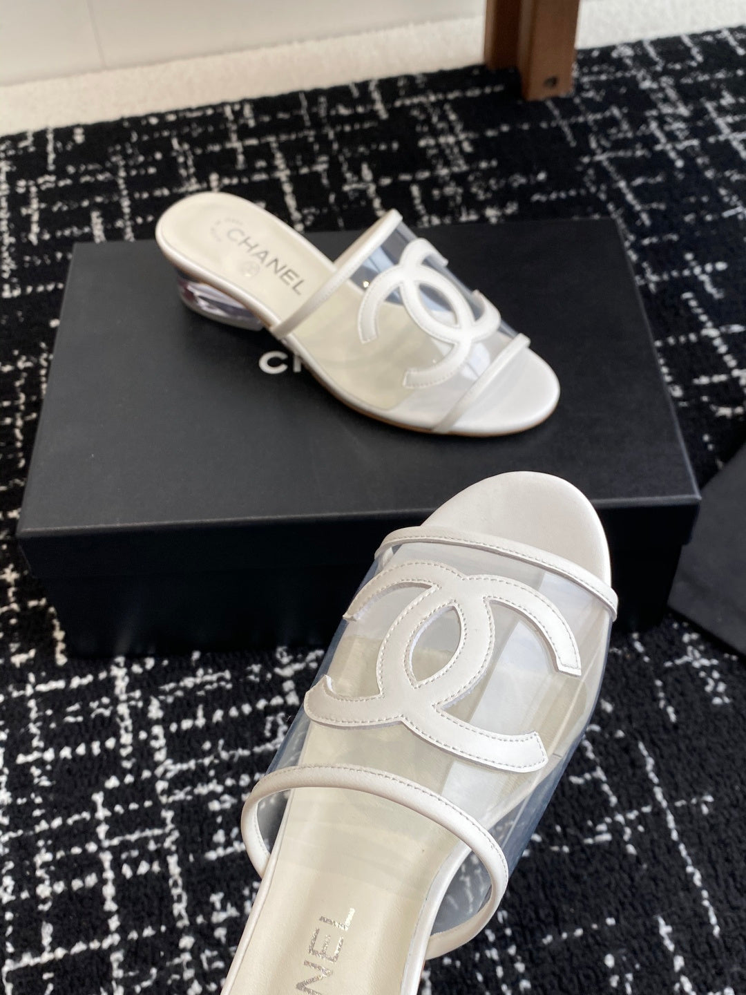 Chanel PVC Transparent Double C Heeled Slides – Spring/Summer Collection – 25SS
