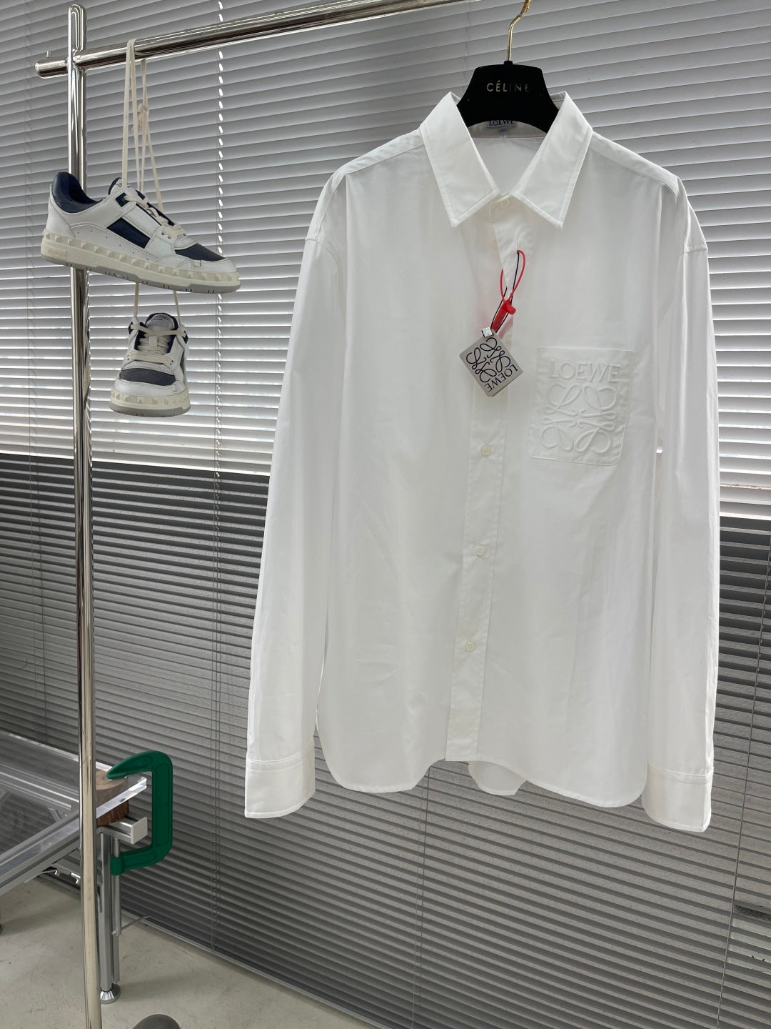 Loewe Anagram Embroidered Pocket Shirt in P-Soft Cotton