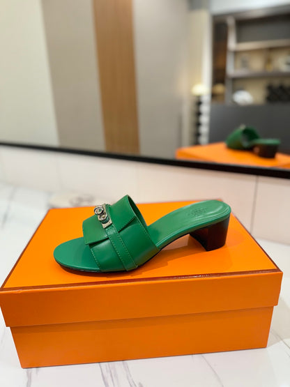 Hermès Classic Smooth Cowhide Heeled Sandals