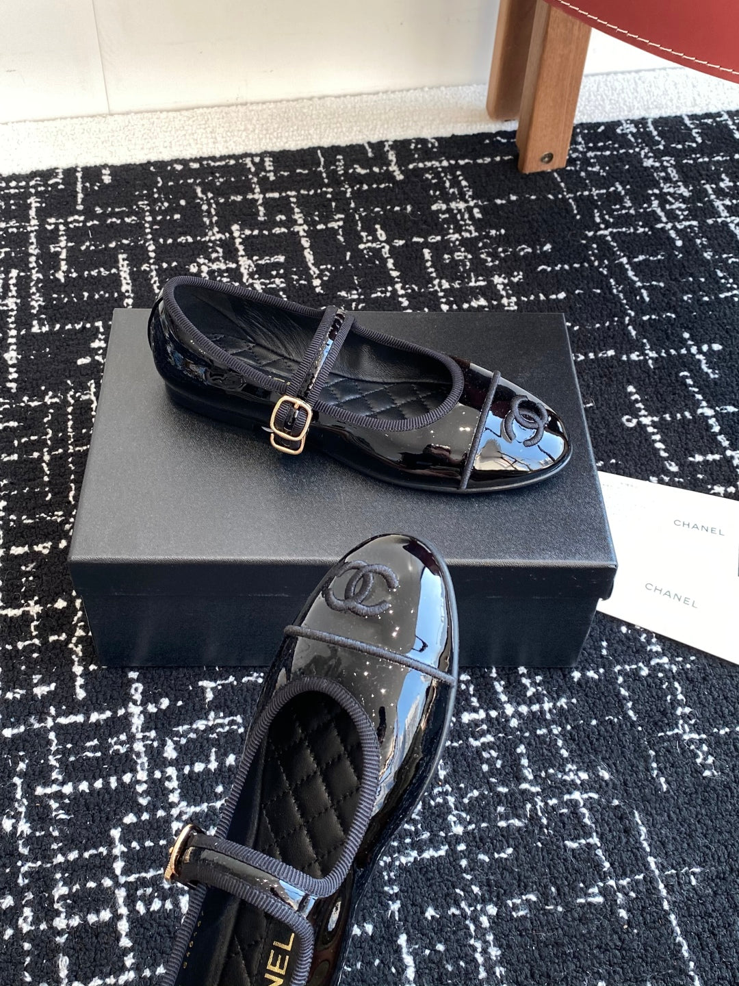 Chanel 25SS Embroidered Double C Mary Jane Ballet Flats