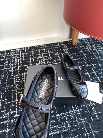 Chanel 25SS Embroidered Double C Mary Jane Ballet Flats