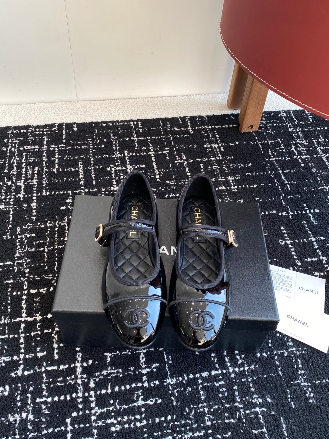 Chanel 25SS Embroidered Double C Mary Jane Ballet Flats