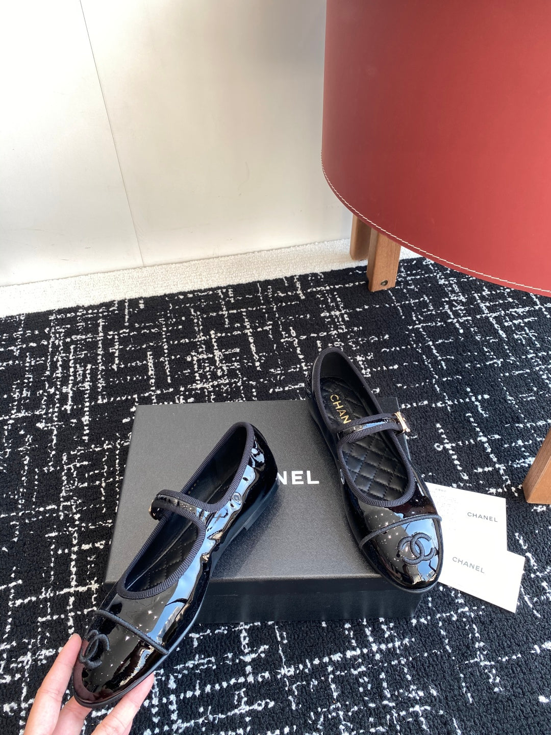 Chanel 25SS Embroidered Double C Mary Jane Ballet Flats