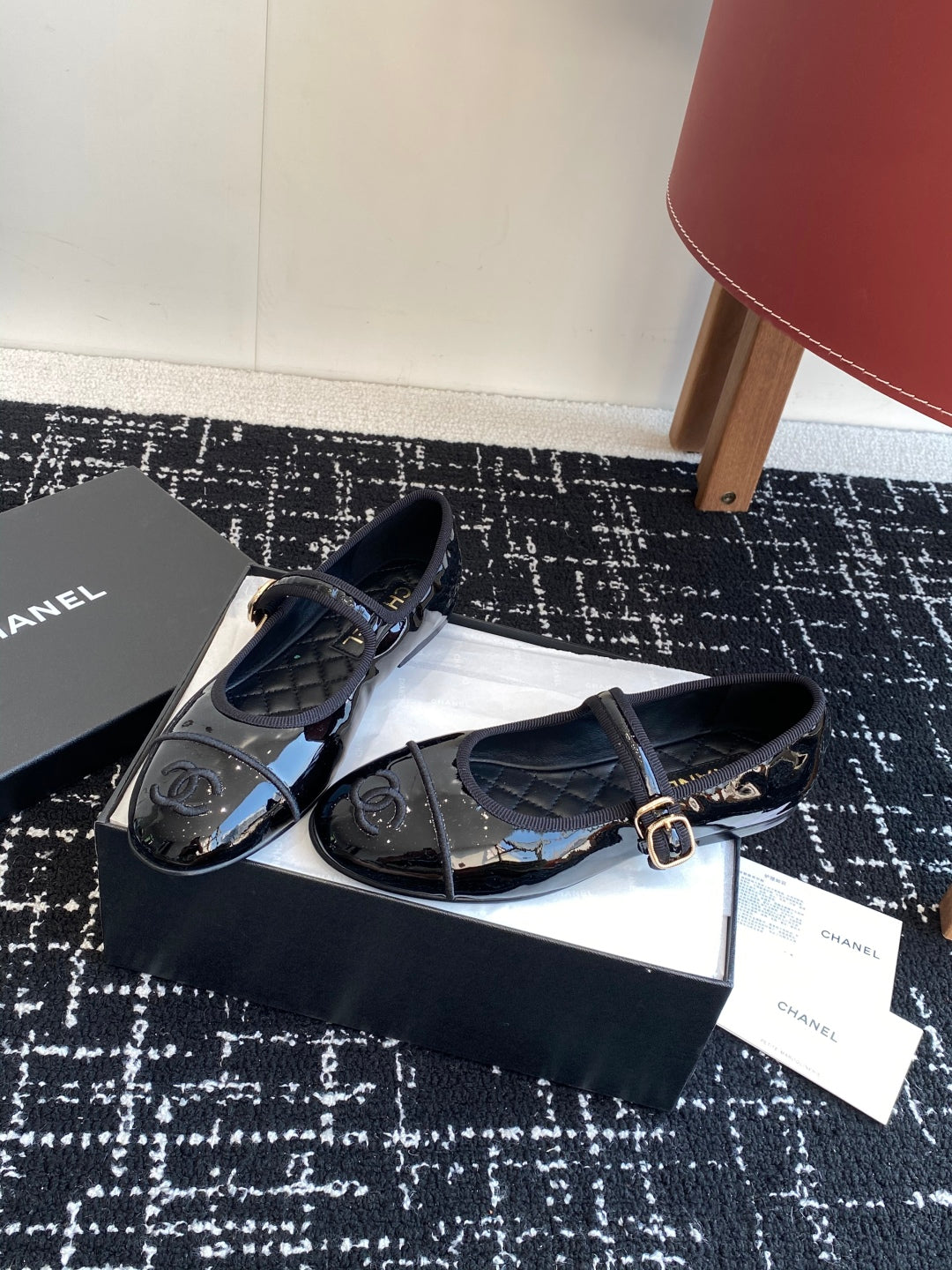 Chanel 25SS Embroidered Double C Mary Jane Ballet Flats