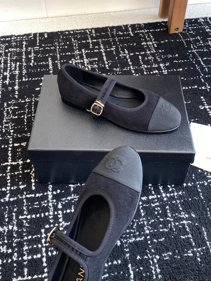Chanel 25SS Embroidered Double C Mary Jane Ballet Flats