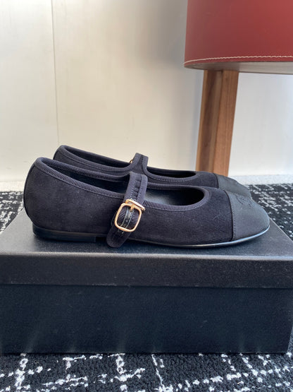 Chanel 25SS Embroidered Double C Mary Jane Ballet Flats