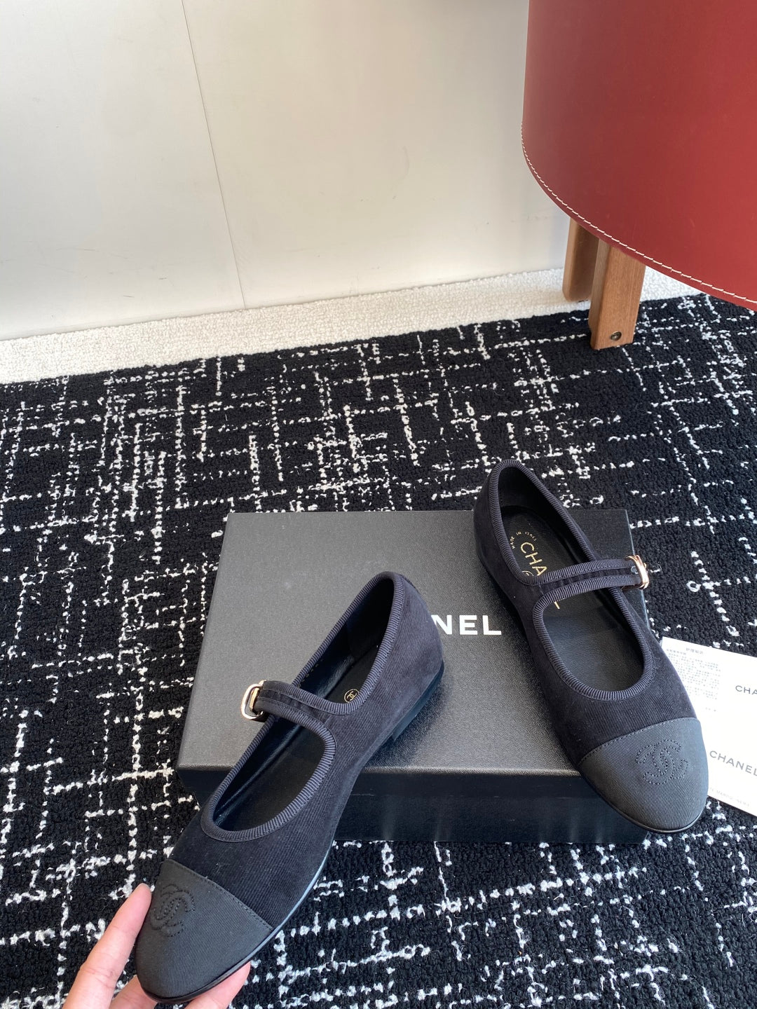 Chanel 25SS Embroidered Double C Mary Jane Ballet Flats