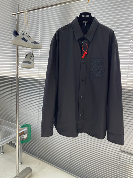 Loewe Anagram Embroidered Pocket Shirt in P-Soft Cotton