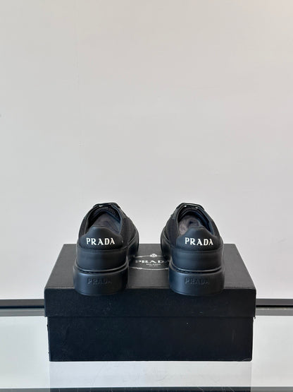 Prada Transparent Rubber-Sole Leather Sneakers