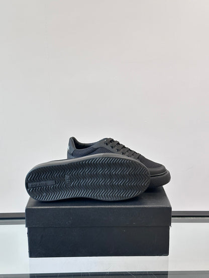 Prada Transparent Rubber-Sole Leather Sneakers