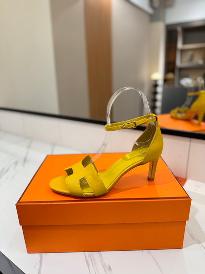 Hermès Classic Palm Grain Cowhide Heels – 6.5cm