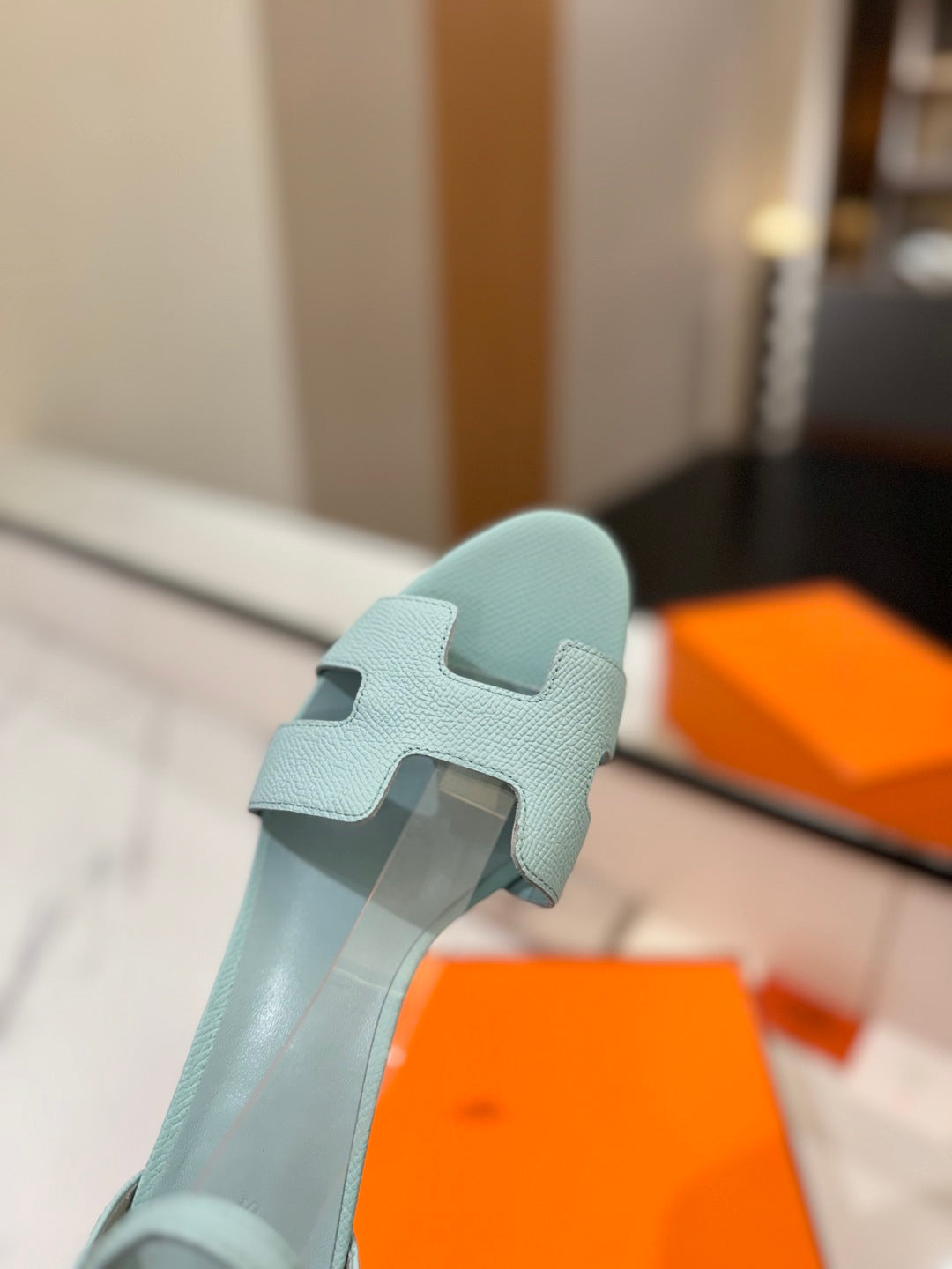 Hermès Classic Palm Grain Cowhide Heels – 6.5cm