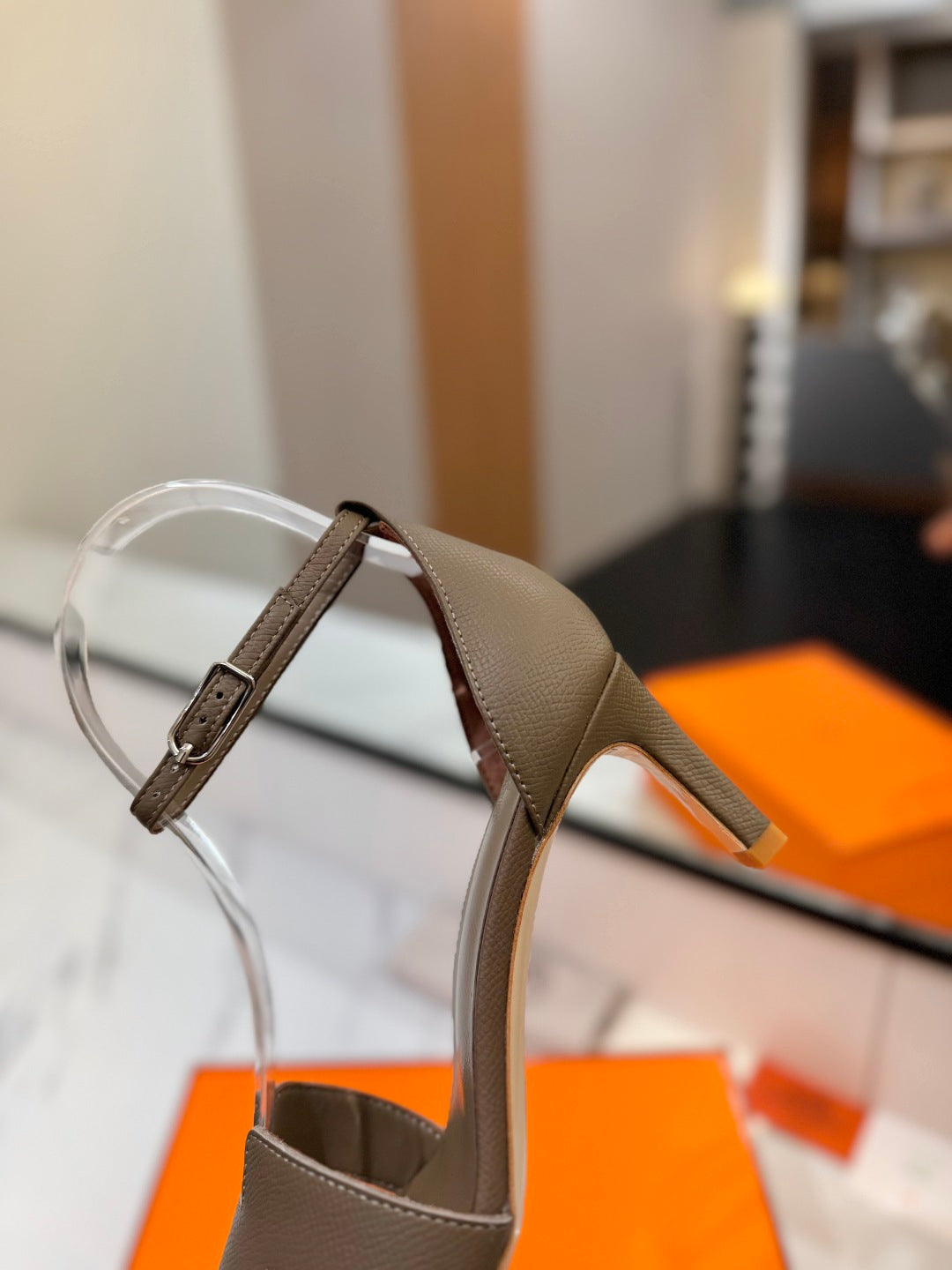 Hermès Classic Palm Grain Cowhide Heels – 6.5cm