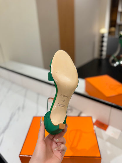 Hermès Classic Palm Grain Cowhide Heels – 6.5cm