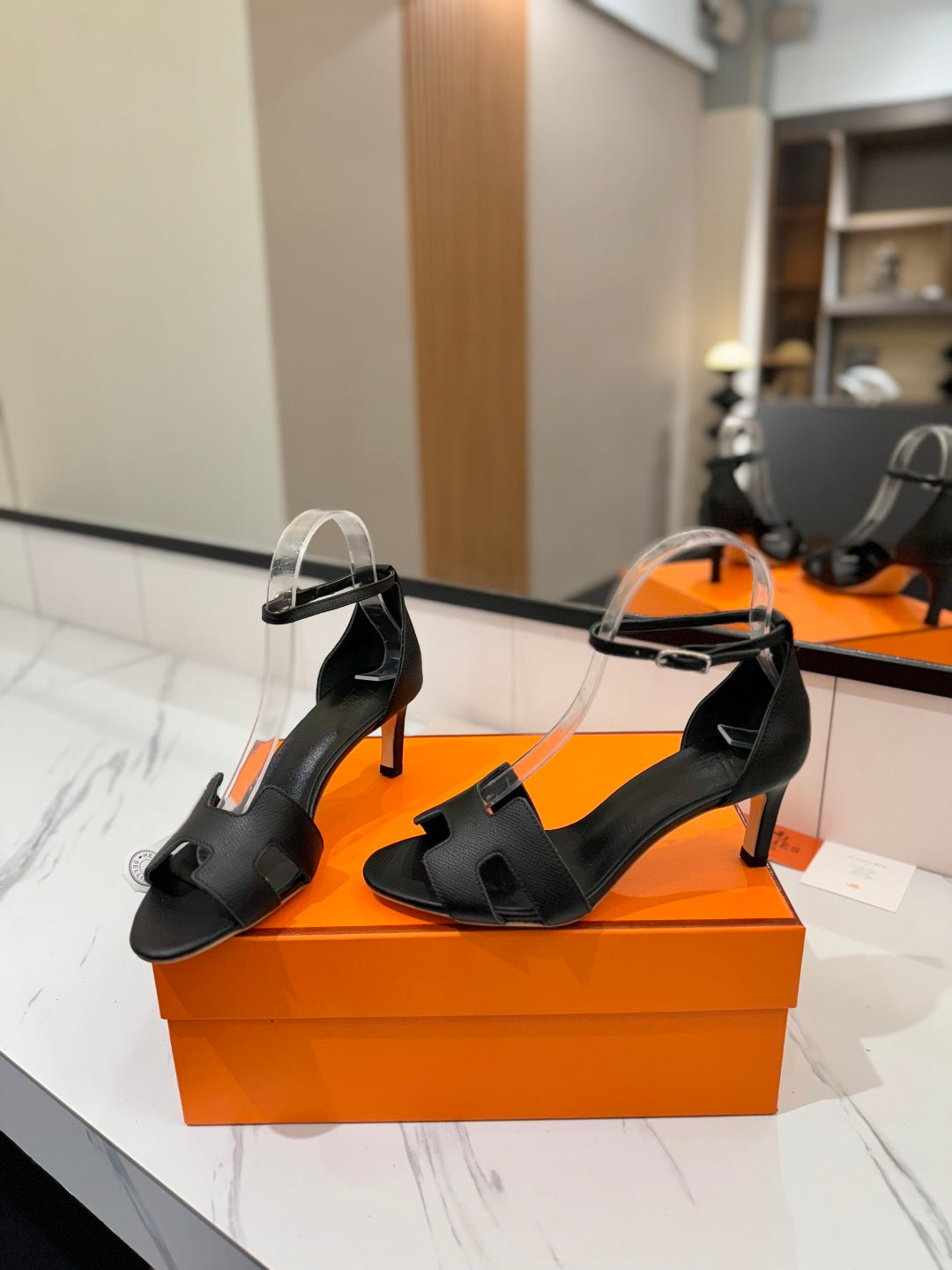 Hermès Classic Palm Grain Cowhide Heels – 6.5cm
