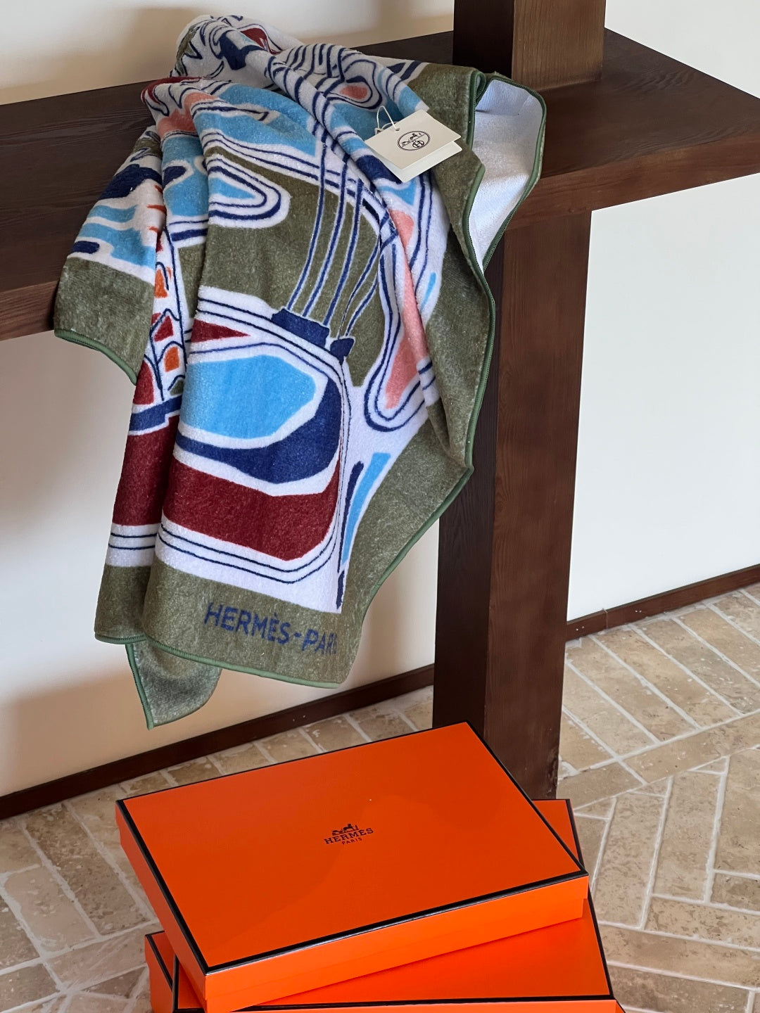 Hermès Palm Tree Cotton Beach Towel