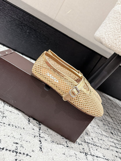 Alaïa Flat Mesh Ballet Flats – 25SS