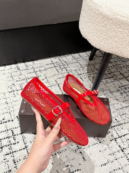 Alaïa Flat Mesh Ballet Flats – 25SS