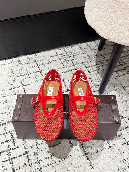 Alaïa Flat Mesh Ballet Flats – 25SS
