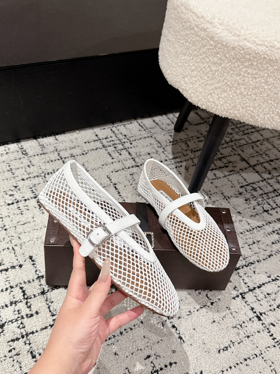 Alaïa Flat Mesh Ballet Flats – 25SS
