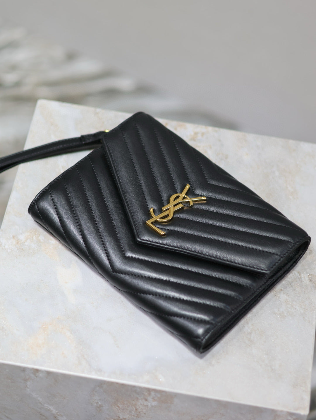 Saint Laurent LE CASSANDRE Lambskin Clutch Bag