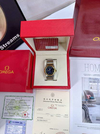 Omega Constellation Mechanical Gold/Blue Dial Watch