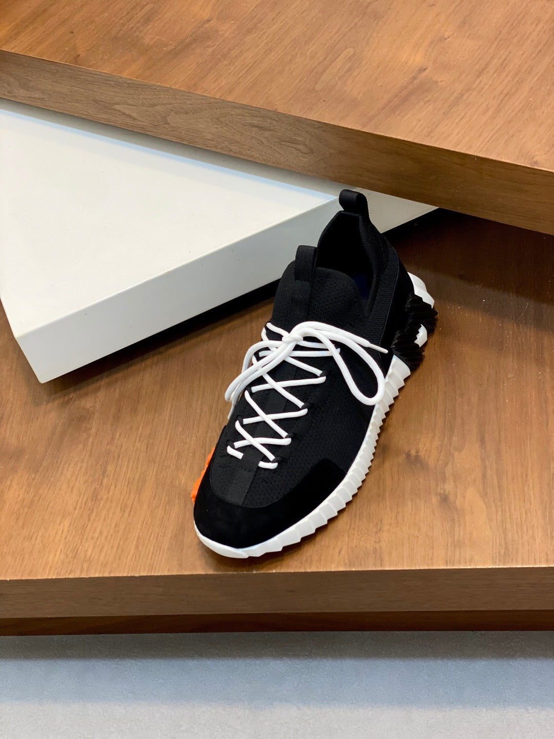 Hermès Suede and Denim Canvas Sneakers