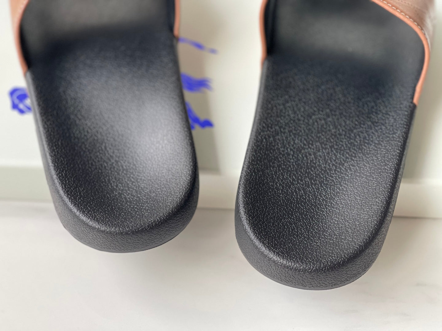 Burberry Embossed Logo Perforated Leather Slides