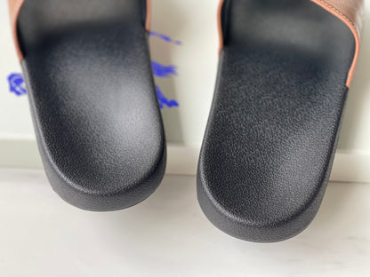 Burberry Embossed Logo Perforated Leather Slides