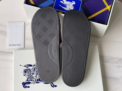 Burberry Embossed Logo Perforated Leather Slides