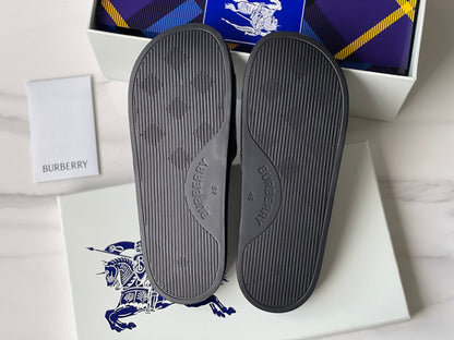 Burberry Embossed Logo Perforated Leather Slides