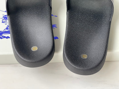 Burberry Embossed Logo Perforated Leather Slides