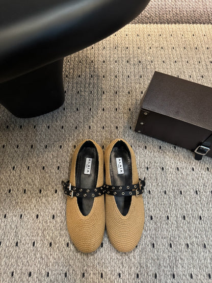 Alaïa Raffia Ballet Flats – 25FW