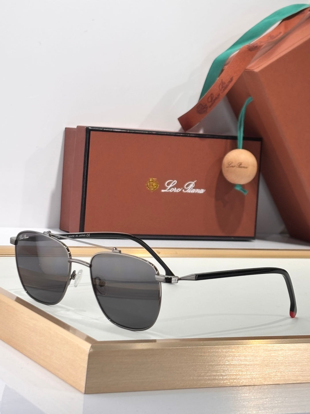 Loro Piana Titanium Aviator Sunglasses