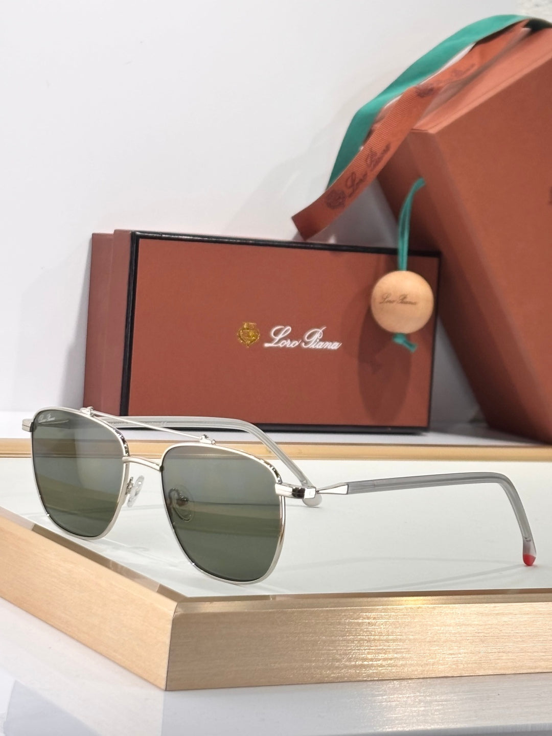 Loro Piana Titanium Aviator Sunglasses