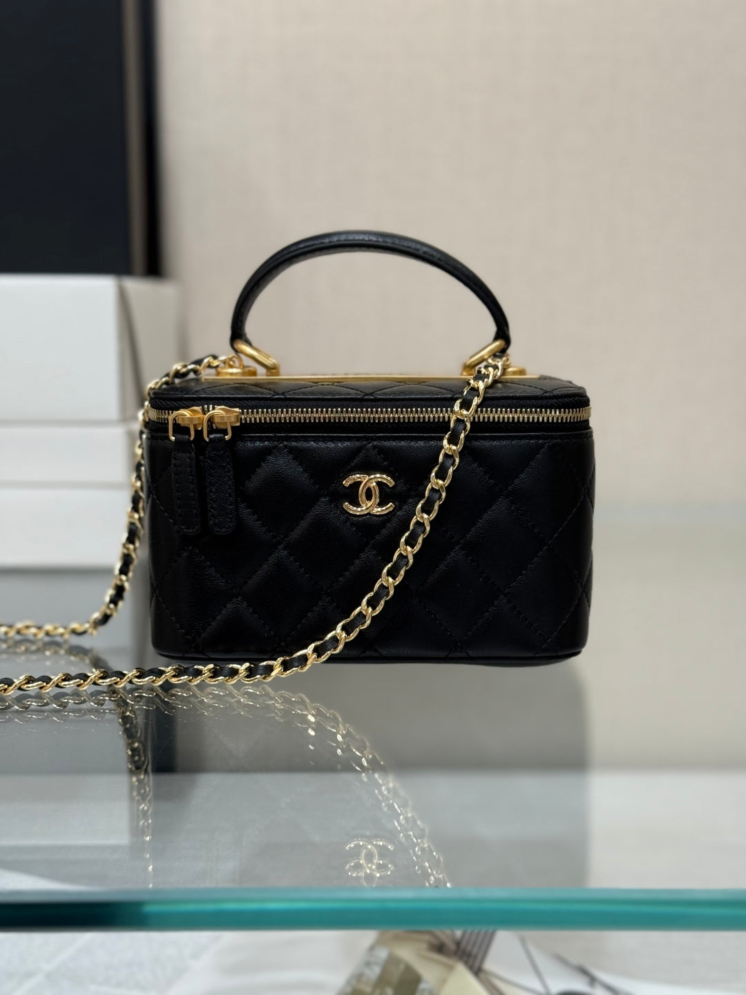 Chanel Lambskin Long Box Vanity Case – 25C