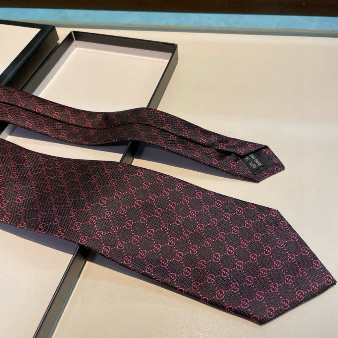 Gucci GG Logo Jacquard Silk Tie