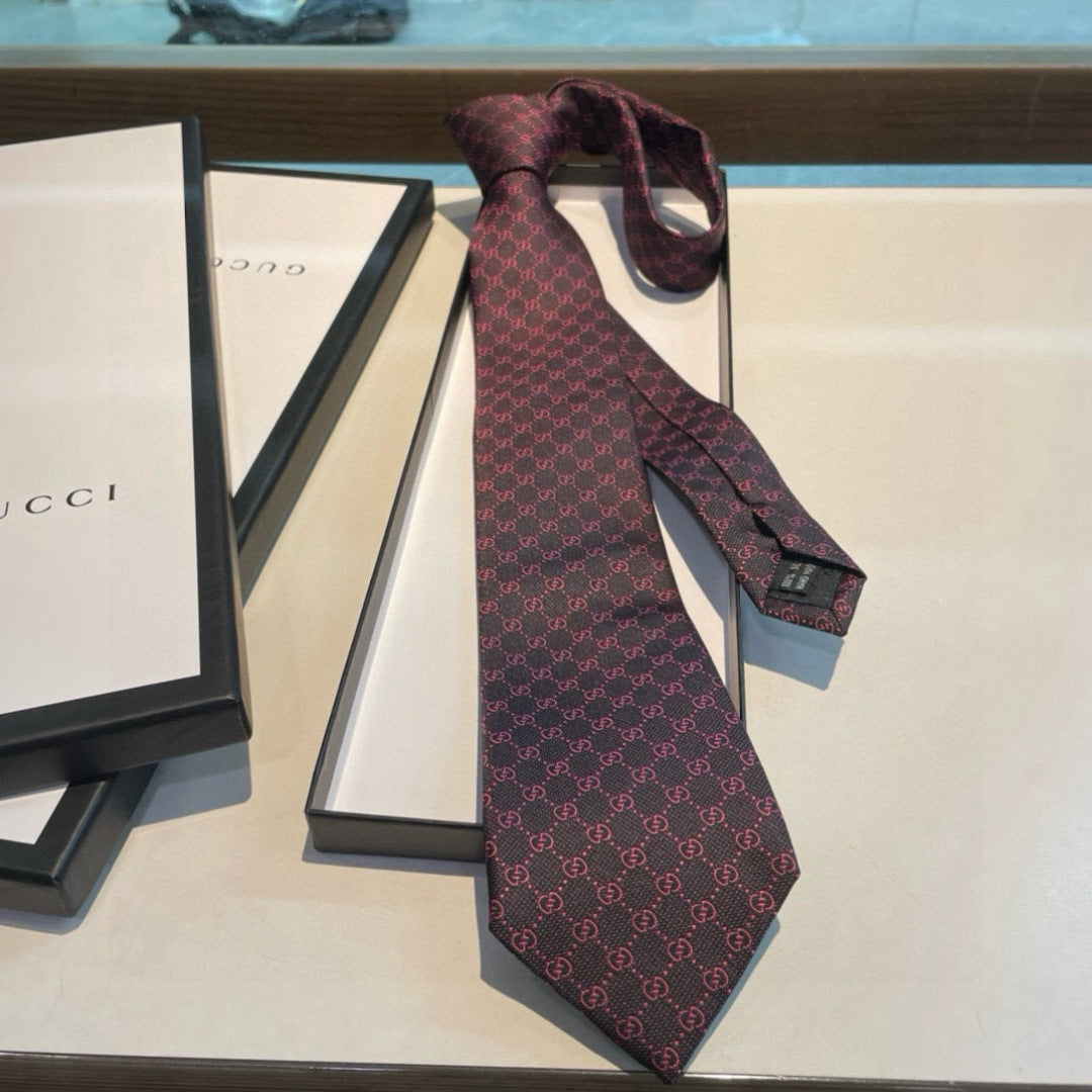 Gucci GG Logo Jacquard Silk Tie