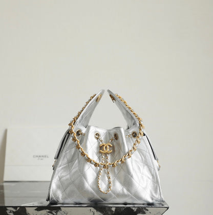 Chanel 25 Hobo Bag – Metallic Silver
