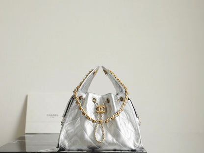 Chanel 25 Hobo Bag – Metallic Silver