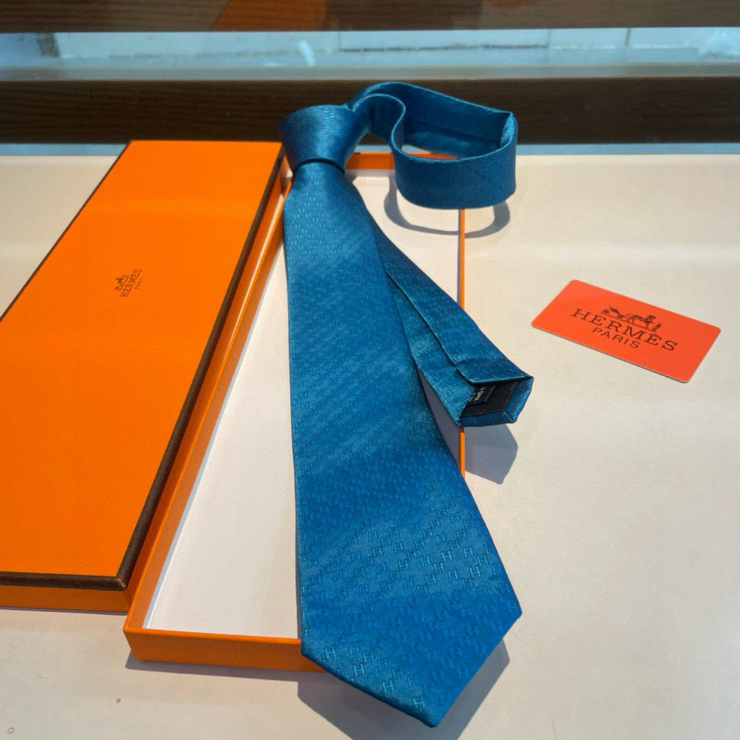 Hermès Men's Diamond H Pattern Silk Tie