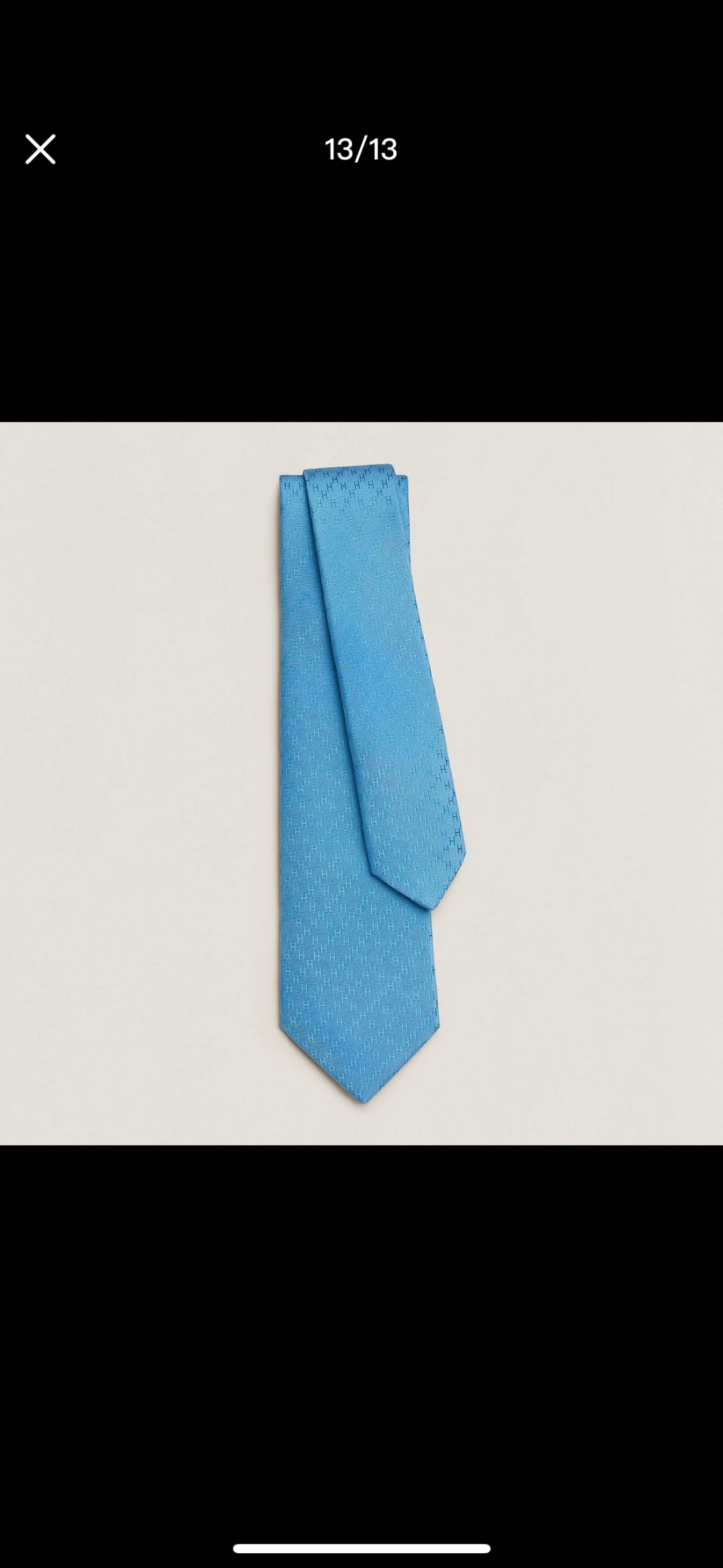 Hermès Men's Diamond H Pattern Silk Tie