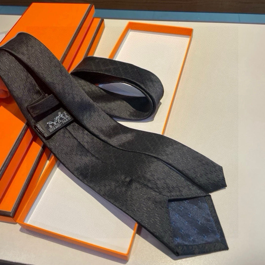 Hermès Men's Diamond H Pattern Silk Tie