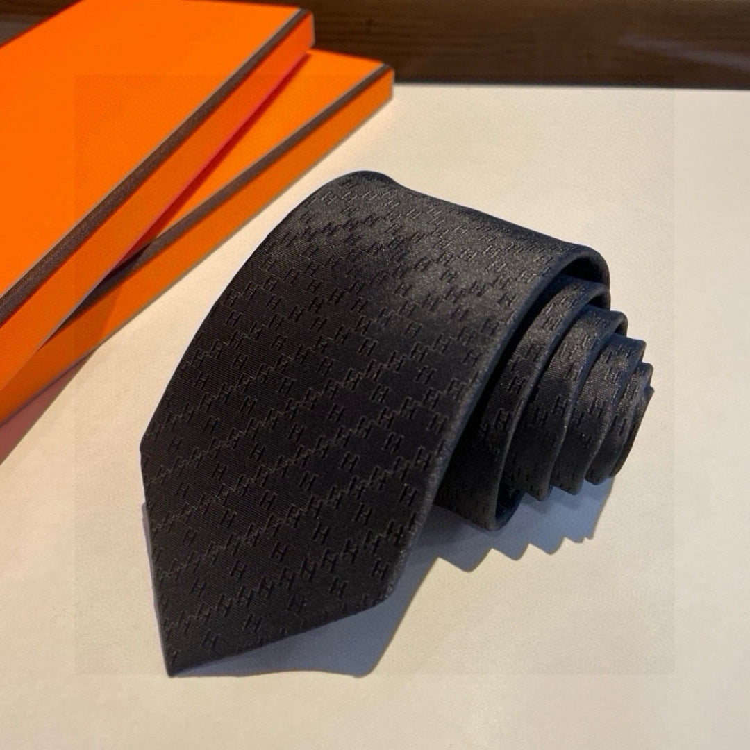 Hermès Men's Diamond H Pattern Silk Tie