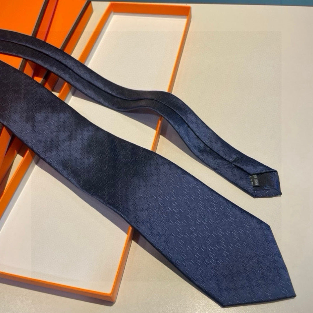 Hermès Men's Diamond H Pattern Silk Tie
